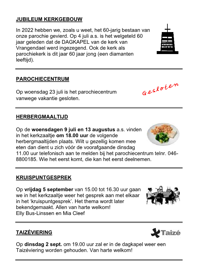 In deze uitgave heeft het parochieblad geen vijfde pagina.