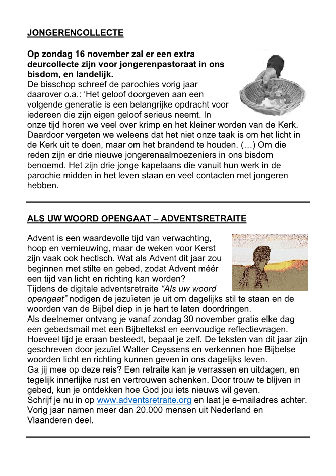 In deze uitgave heeft het parochieblad geen vijfde pagina.