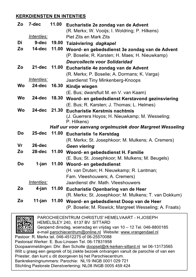 In deze uitgave heeft het parochieblad geen achtste pagina.