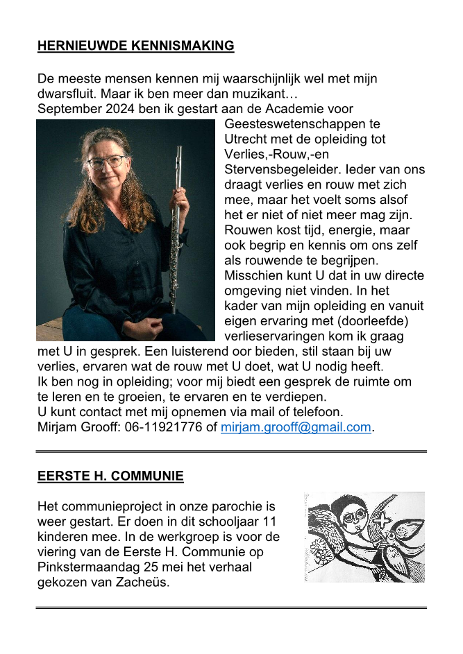 In deze uitgave heeft het parochieblad geen zesde pagina.