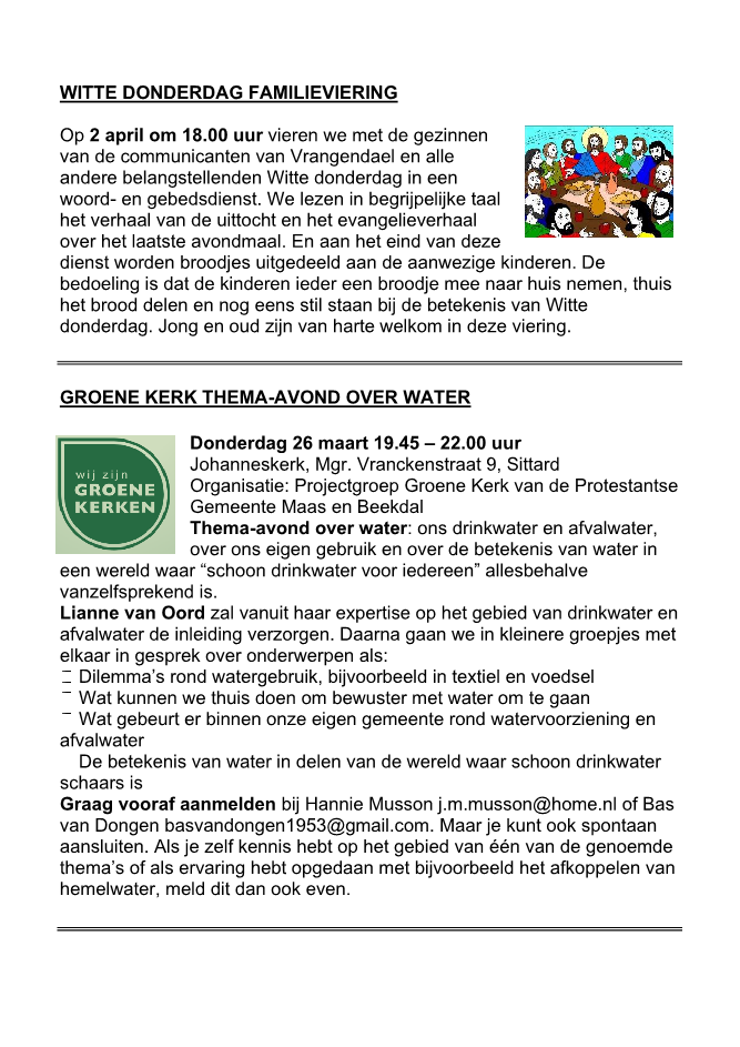 In deze uitgave heeft het parochieblad geen zesde pagina.