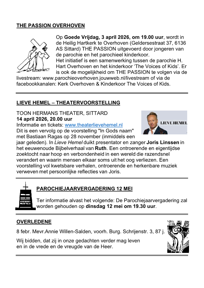 In deze uitgave heeft het parochieblad geen zevende pagina.