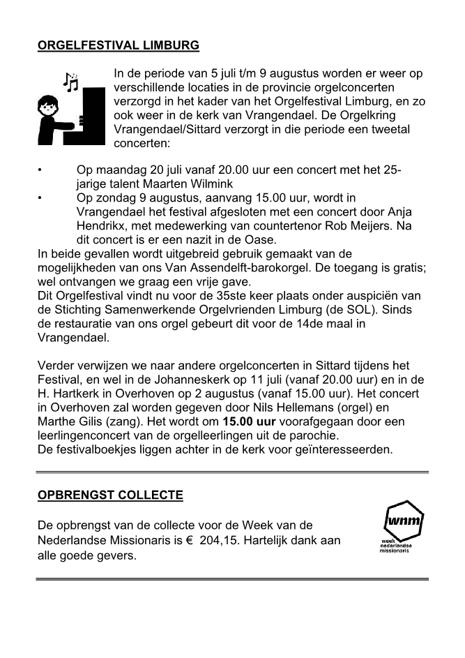 In deze uitgave heeft het parochieblad geen vijfde pagina.